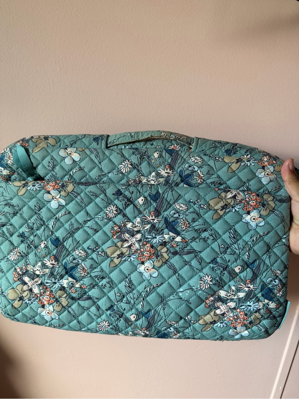 Vera Bradley Teal Quilted Floral Laptop Sleeve